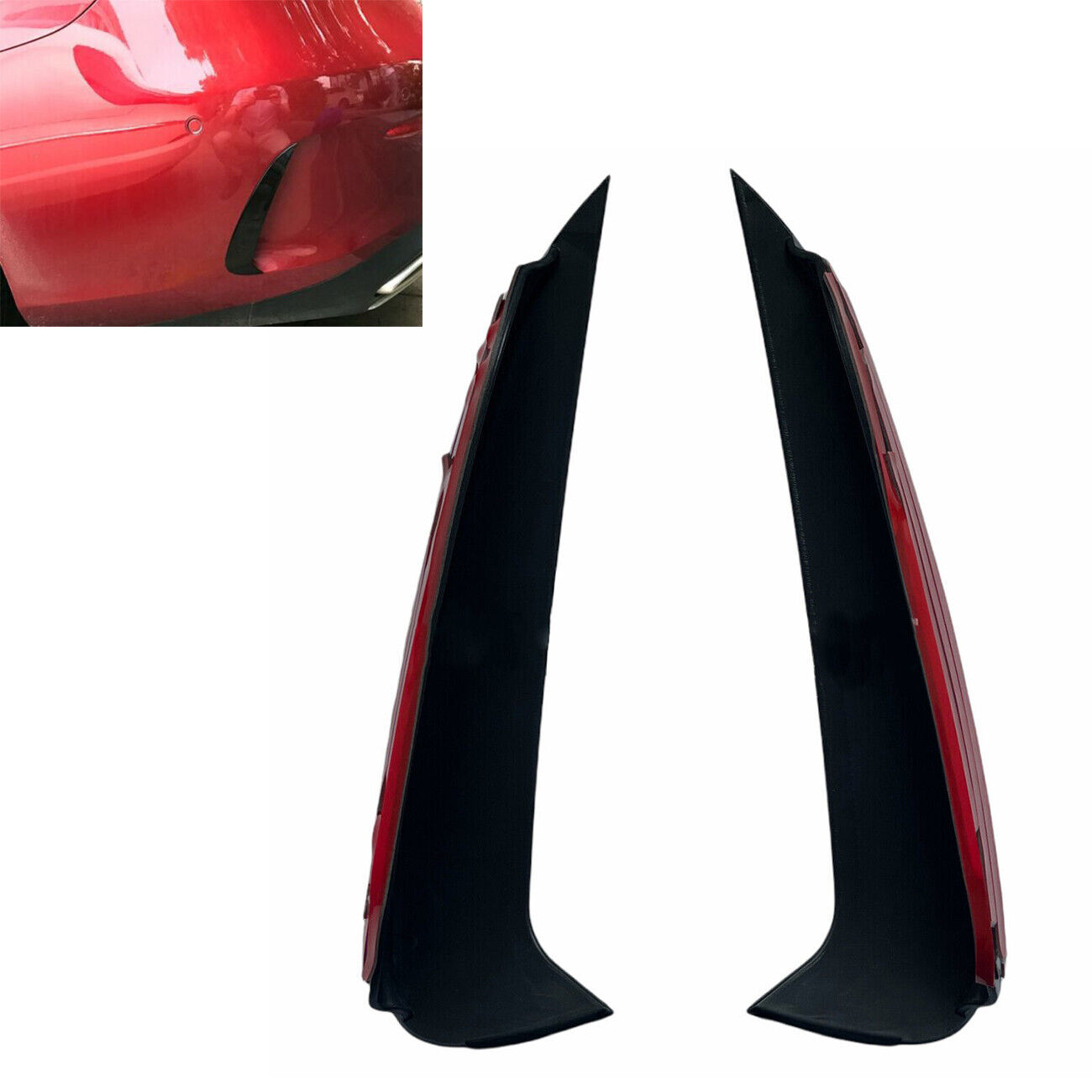 Gloss Black Rear Bumper Side Air Vent Blade Cover Fits 17-23 C238 E Coupe E450