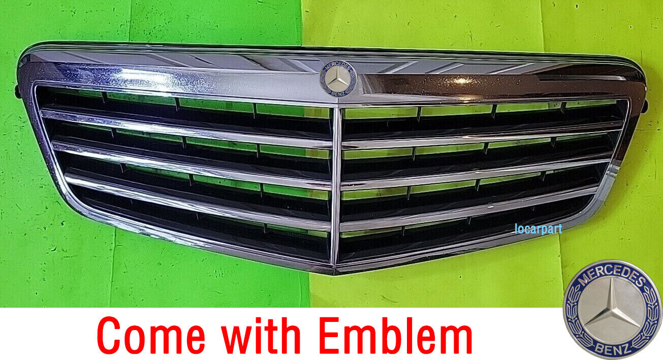 Grille w/Emblem For Mercedes Benz W212 E350 E550 E63 Grill 2010 11 12 2013 Chrom