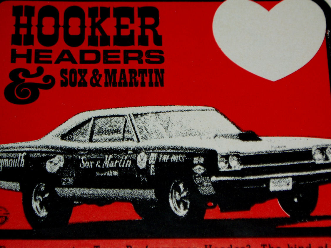 1969 PLYMOUTH ROAD RUNNER HOOKER HEADERS AD *440/426 Hemi V8/decal/emblem/MOPAR