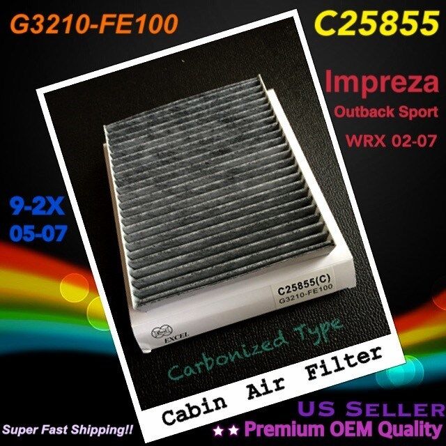 CARBONIZED CABIN AIR FILTER For Subaru Impreza Outback Sport WRX 02-07 Great Fit