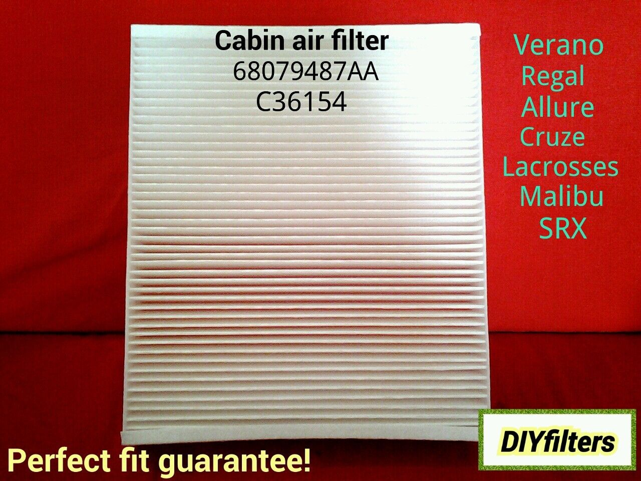 C36154 LaCrosse Regal Verano SRX Cruze Malibu Cabin Air Filter CAF1872C 24191