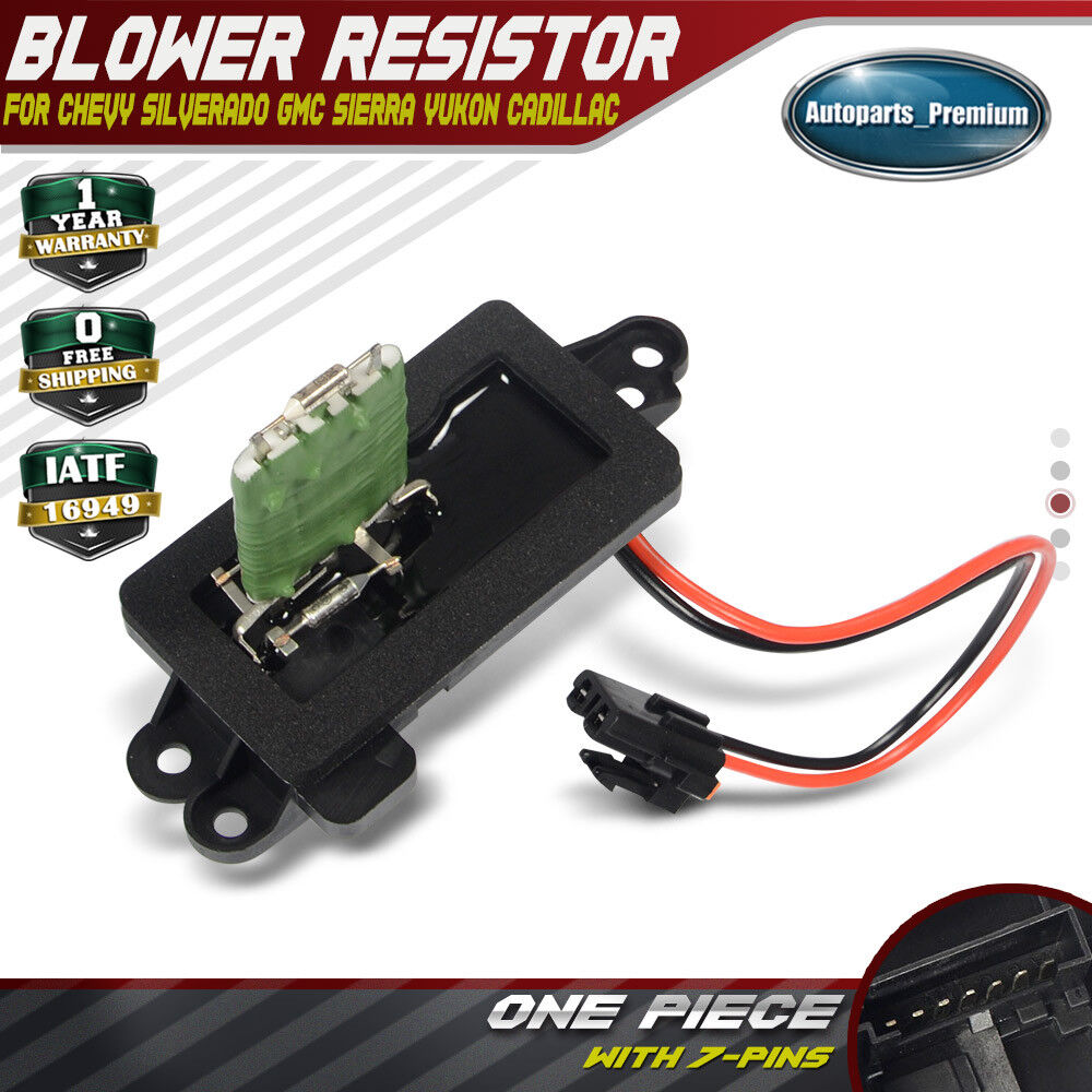 HVAC Heater Blower Motor Resistor for Chevy Silverado GMC Cadillac Pickup Truck