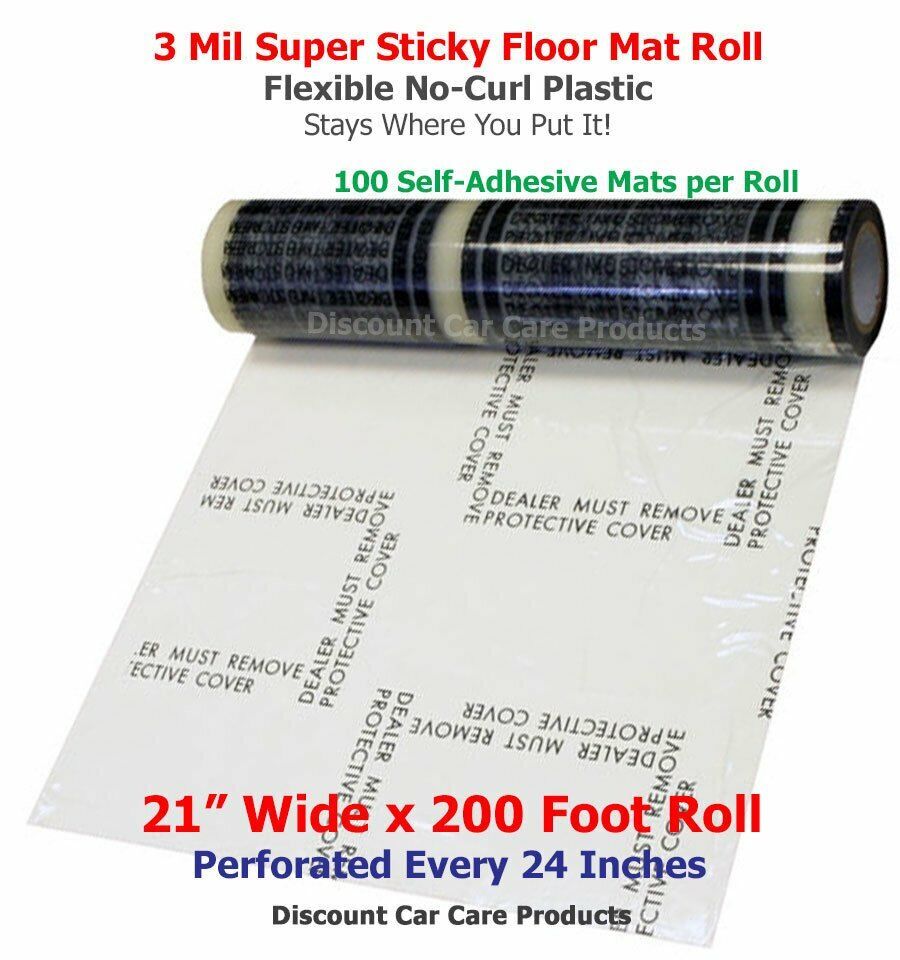 Sticky Floor Mats 21” Wide x 200’ Roll | 24” Perforated Adhesive Floor Mats 3mil