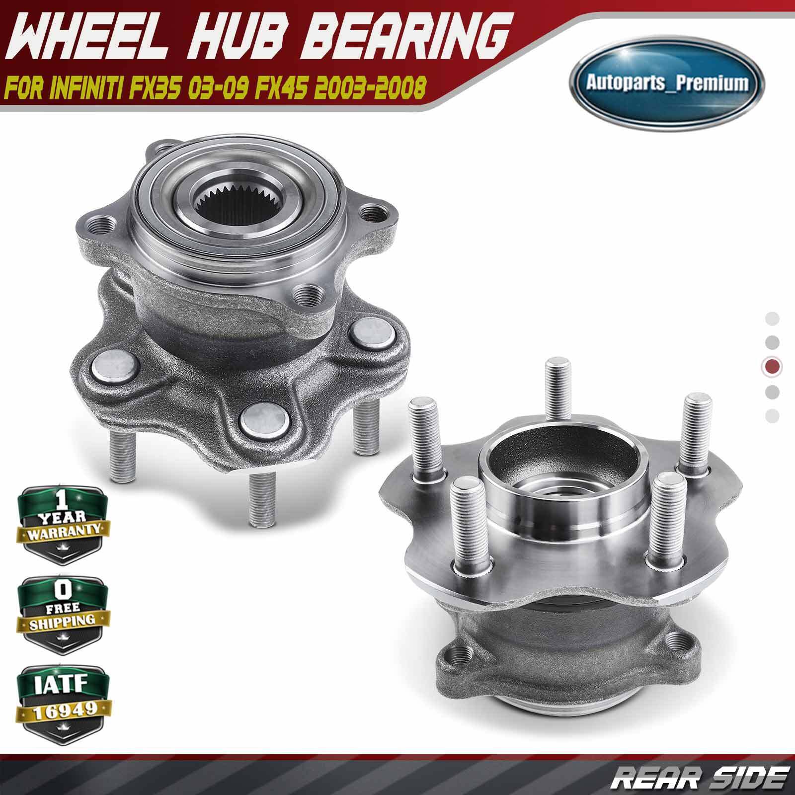 2 Rear Wheel Bearing Hub for Infiniti FX35 03-09 FX45 03-08 w/32 Spline Flange