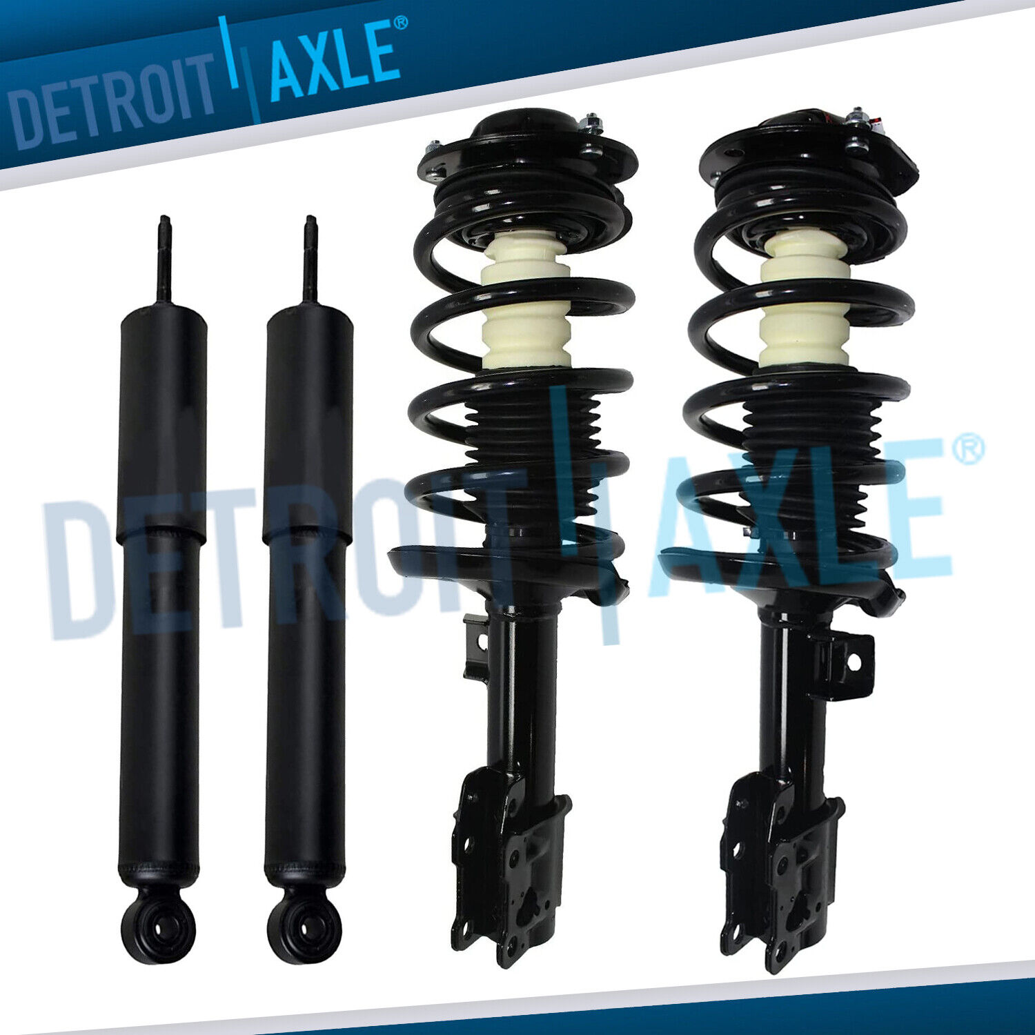 Front Struts w/ Coil Assembly + Rear Shock Absobers for Chevy Malibu Pontiac G6
