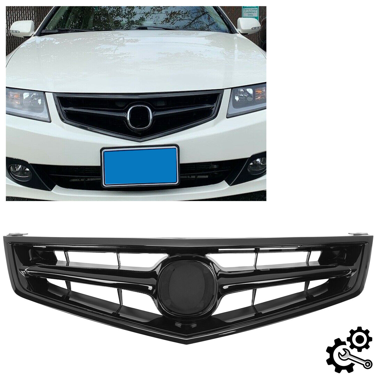 Front Grill Grille W/Black Molding FOR 2006-2008 Acura TSX Replace for AC1200112