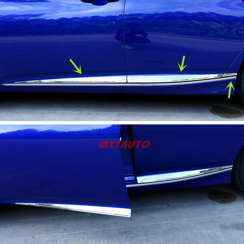 6X S.Steel Chrome Door Body Side Lower Trim  for Honda Accord Sedan 2018-2021