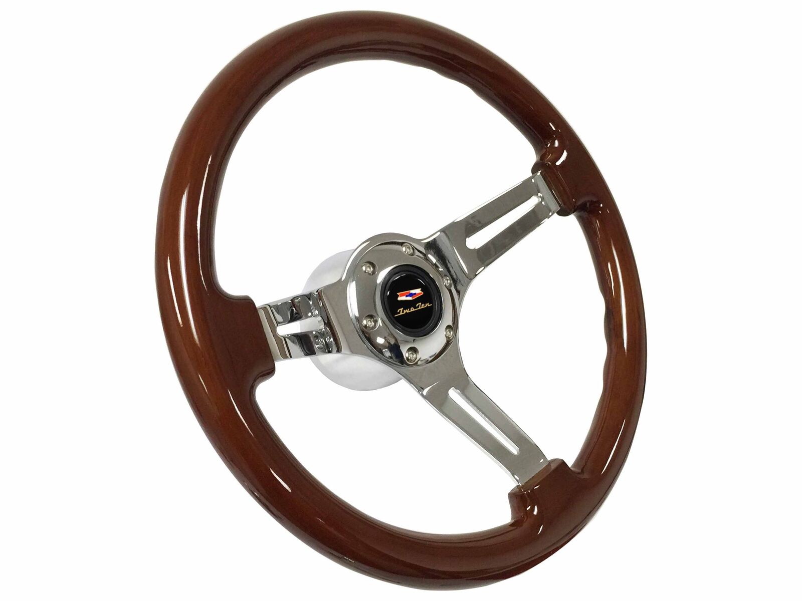 Chevy Two-Ten Mahogany Wood Steering Wheel Kit For GM Spline, IDIDIT Column