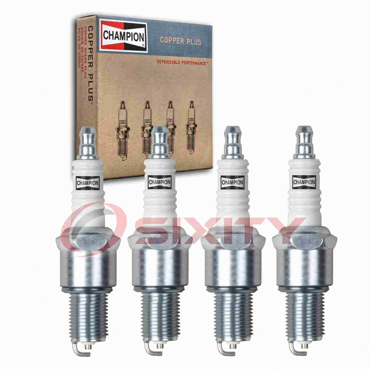 4 pc Champion Exhaust Side Copper Plus Spark Plugs for 1982-1983 Nissan kq