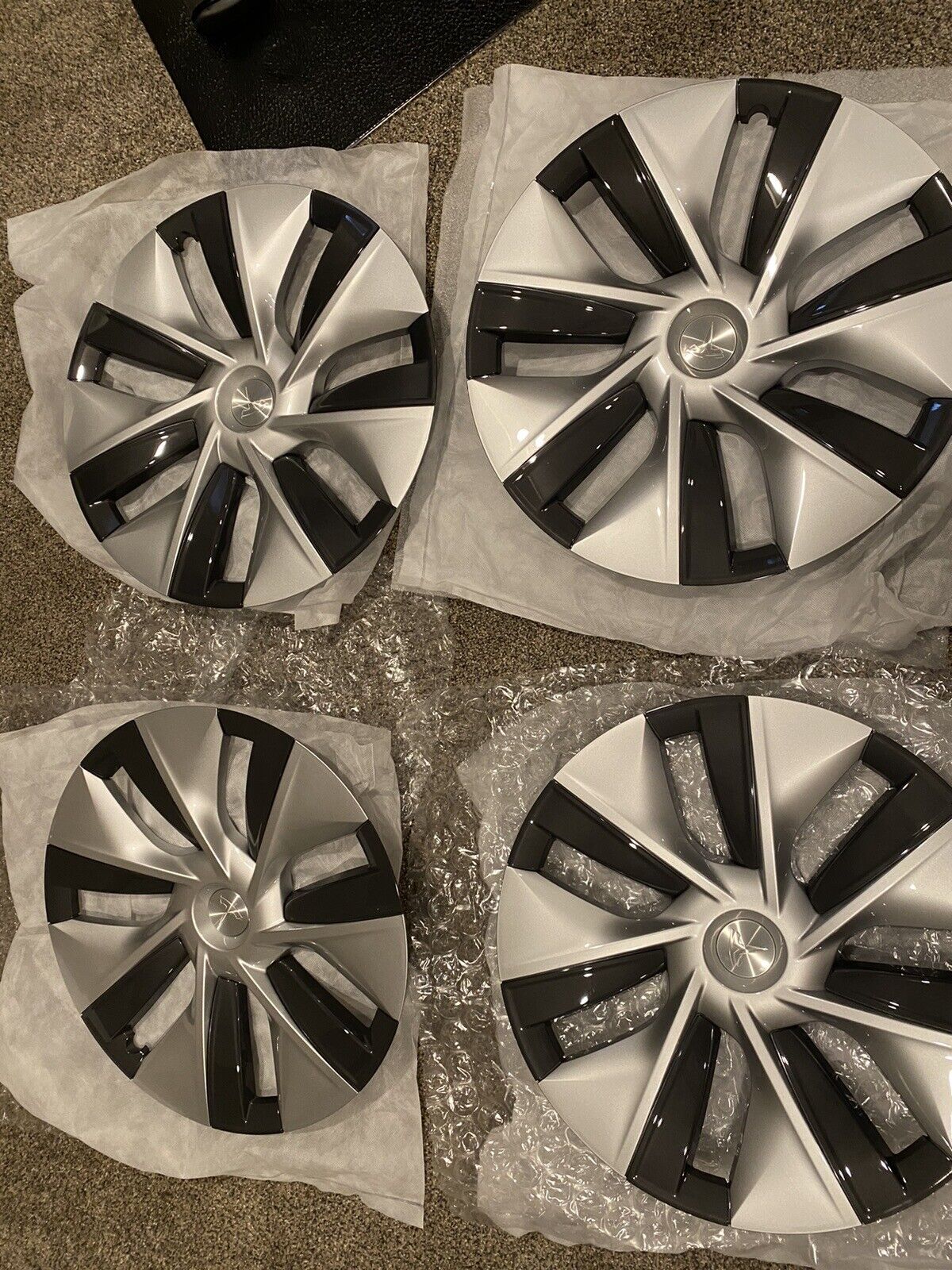 NEW Tesla Model Y  OEM 19” Gemini Wheel Hubcaps (set Of 4)