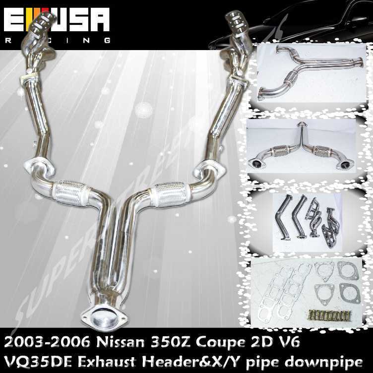 SS Exhaust Header & X Y Pipe fits 03-06 Nissan 350Z Track/Touring Coupe VQ35DE 