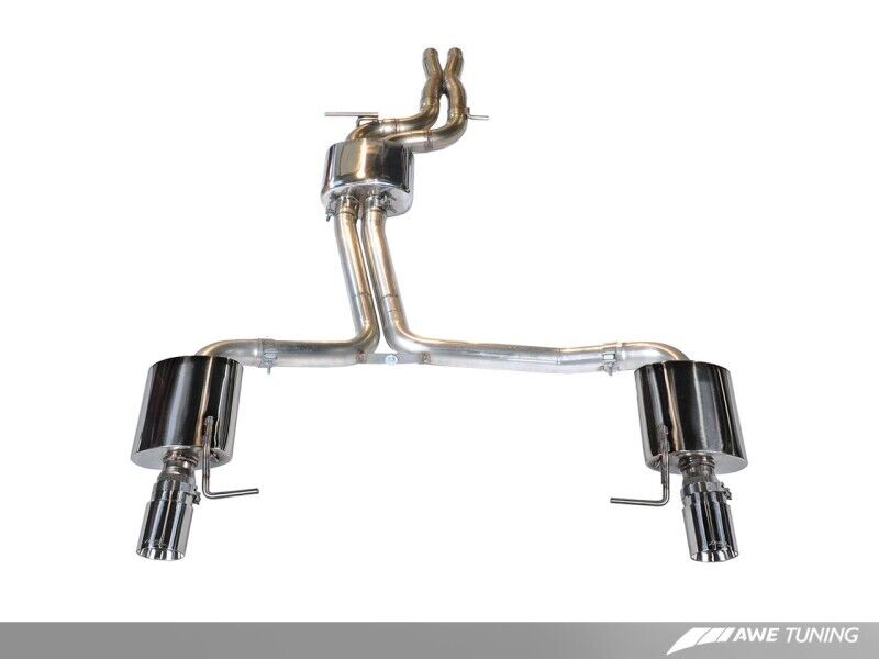 AWE Tuning Touring Edition Exhaust Dual Outlet Chrome Tips Fits Audi C7 A7 3.0T