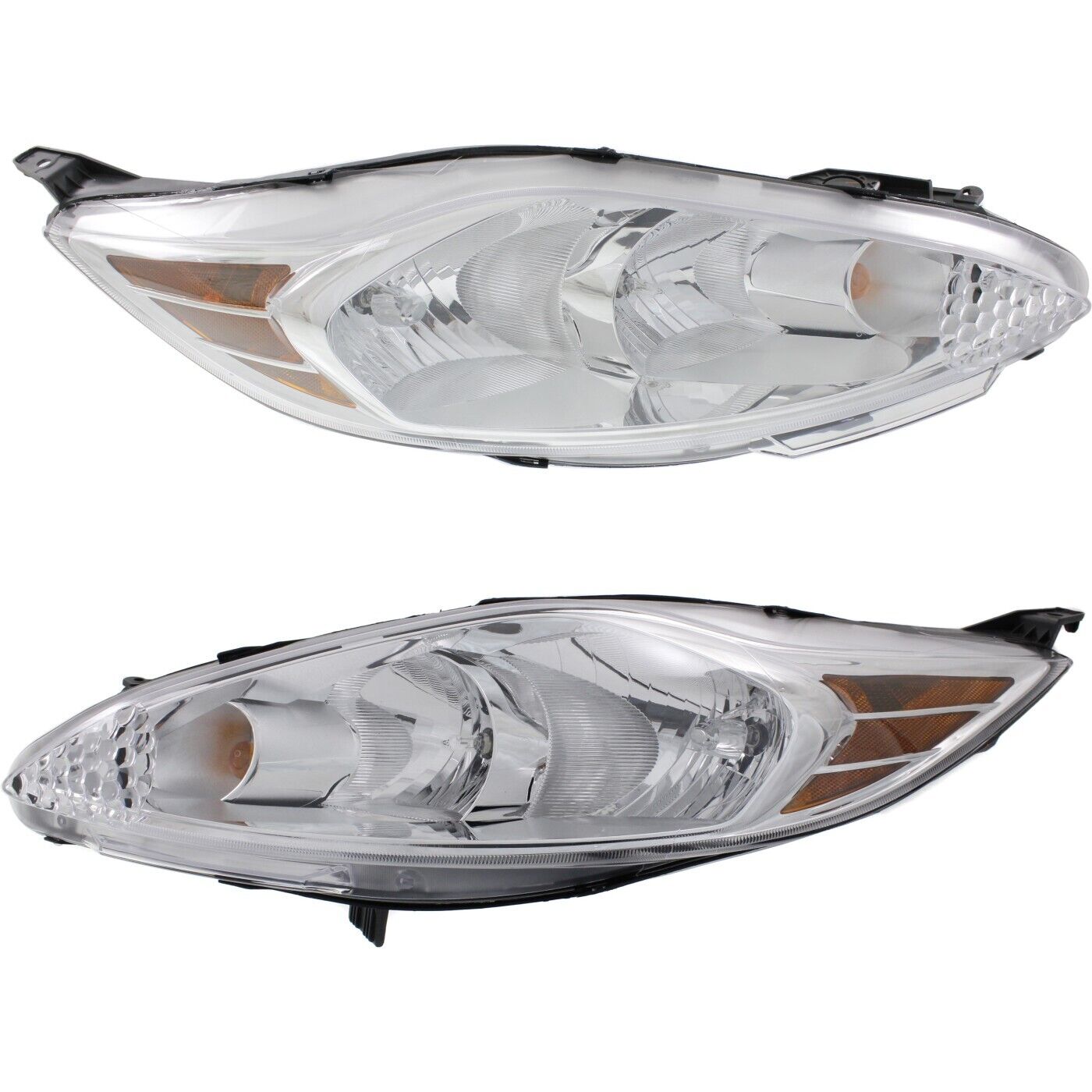 Headlight Set For 2011 2012 2013 Ford Fiesta Left and Right With Bulb CAPA 2Pc