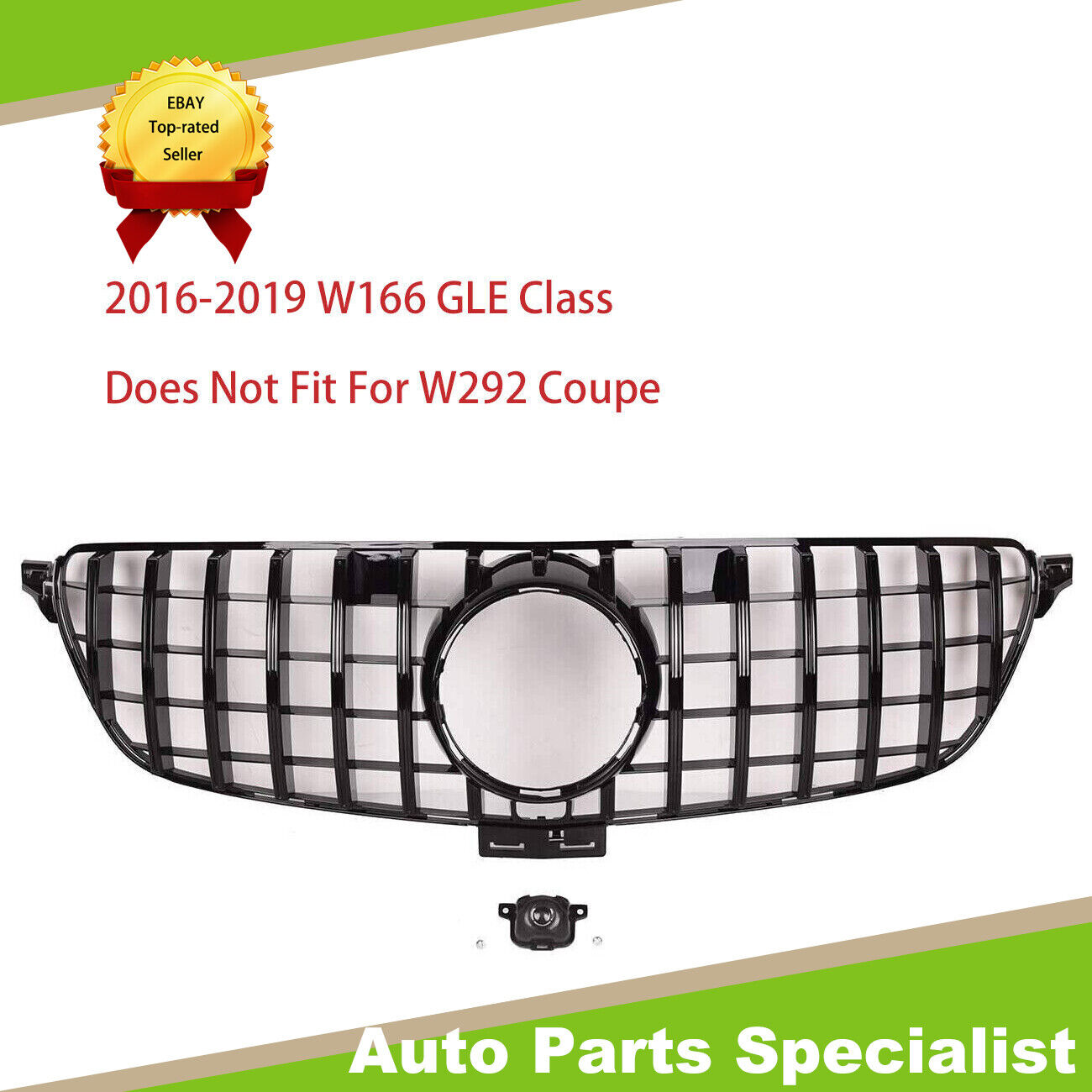 GT/Panamericana Grille For Mercedes Benz W166 GLE63 AMG 2016 2017-2019 Black