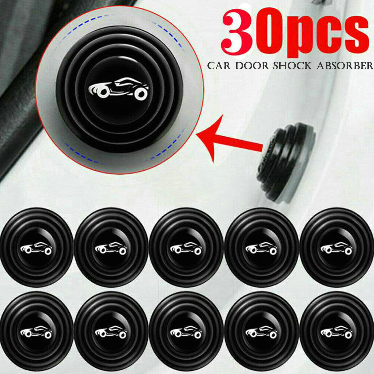 30X Car Door Shock Absorber Silent-Gasket Soundproof Sticker Door Edge Guard Pad