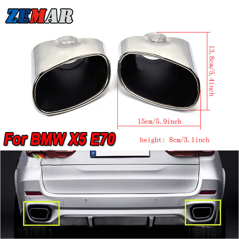 Car Exhaust Tips For BMW X5 E70 2008-2013 Stainless Steel Rear Muffler Tail Pipe
