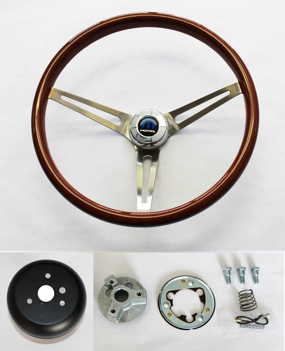 Dodge Dart Charger Coronet High Gloss Wood Steering Wheel 15\