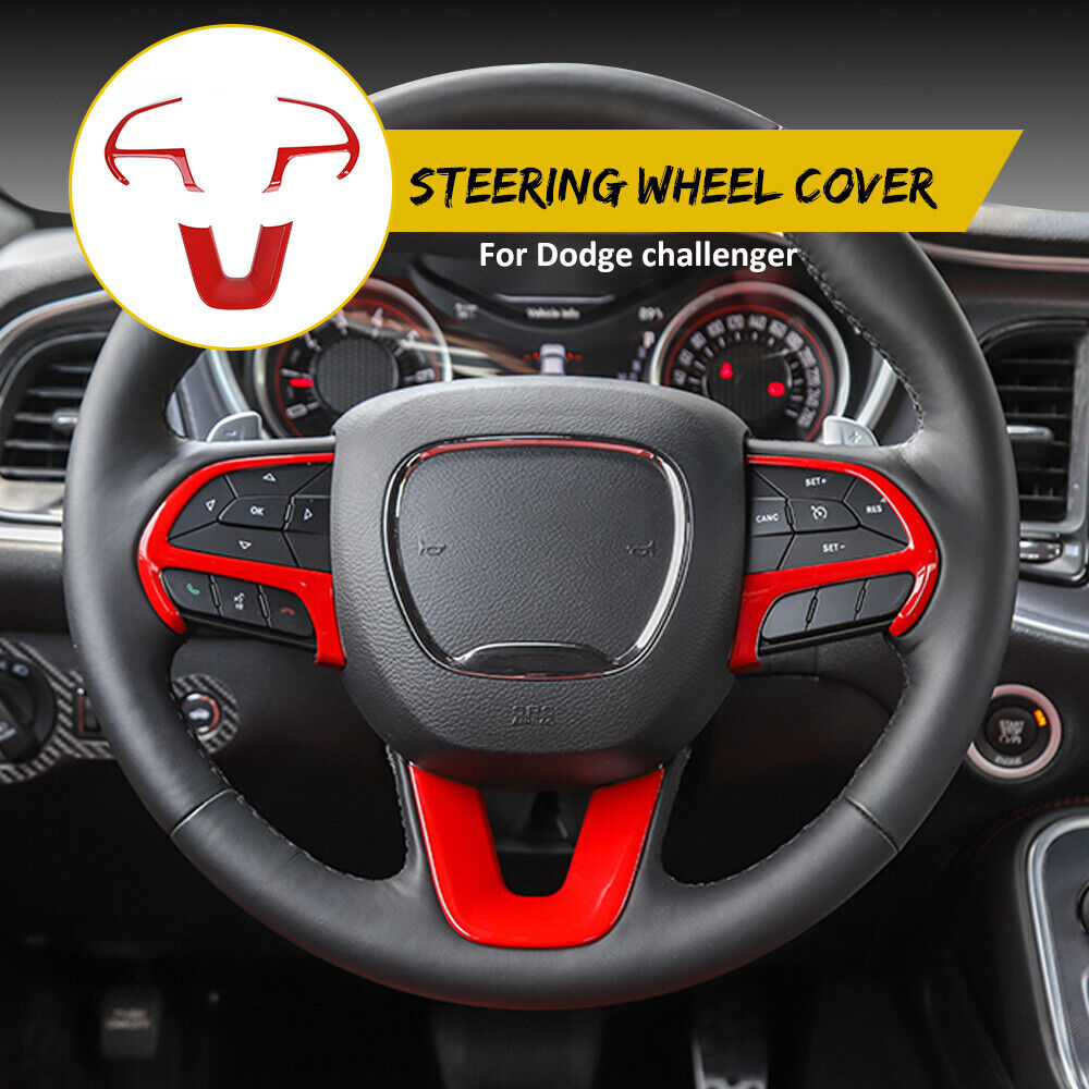 3x Steering Wheel Frame Cover Trim for Dodge Challenger/Charger 15+ Accessories
