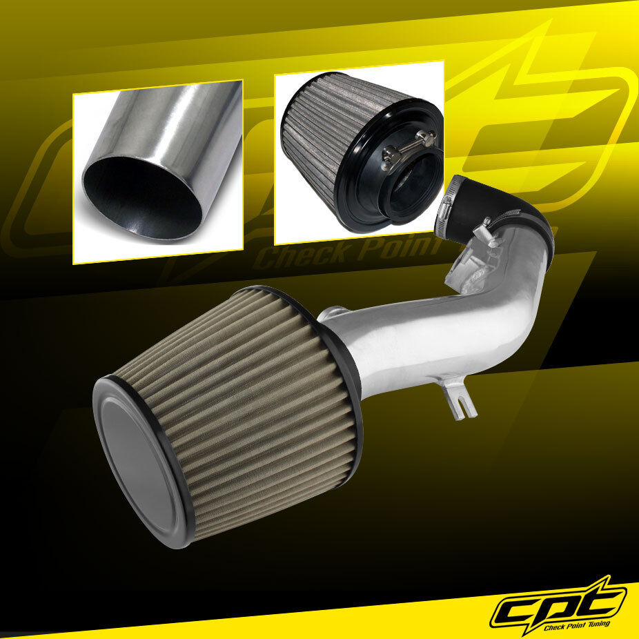 For 08-10 Pontiac G6 2.4L w/2nd AirPump Polish Cold Air Intake+Stainless Filter