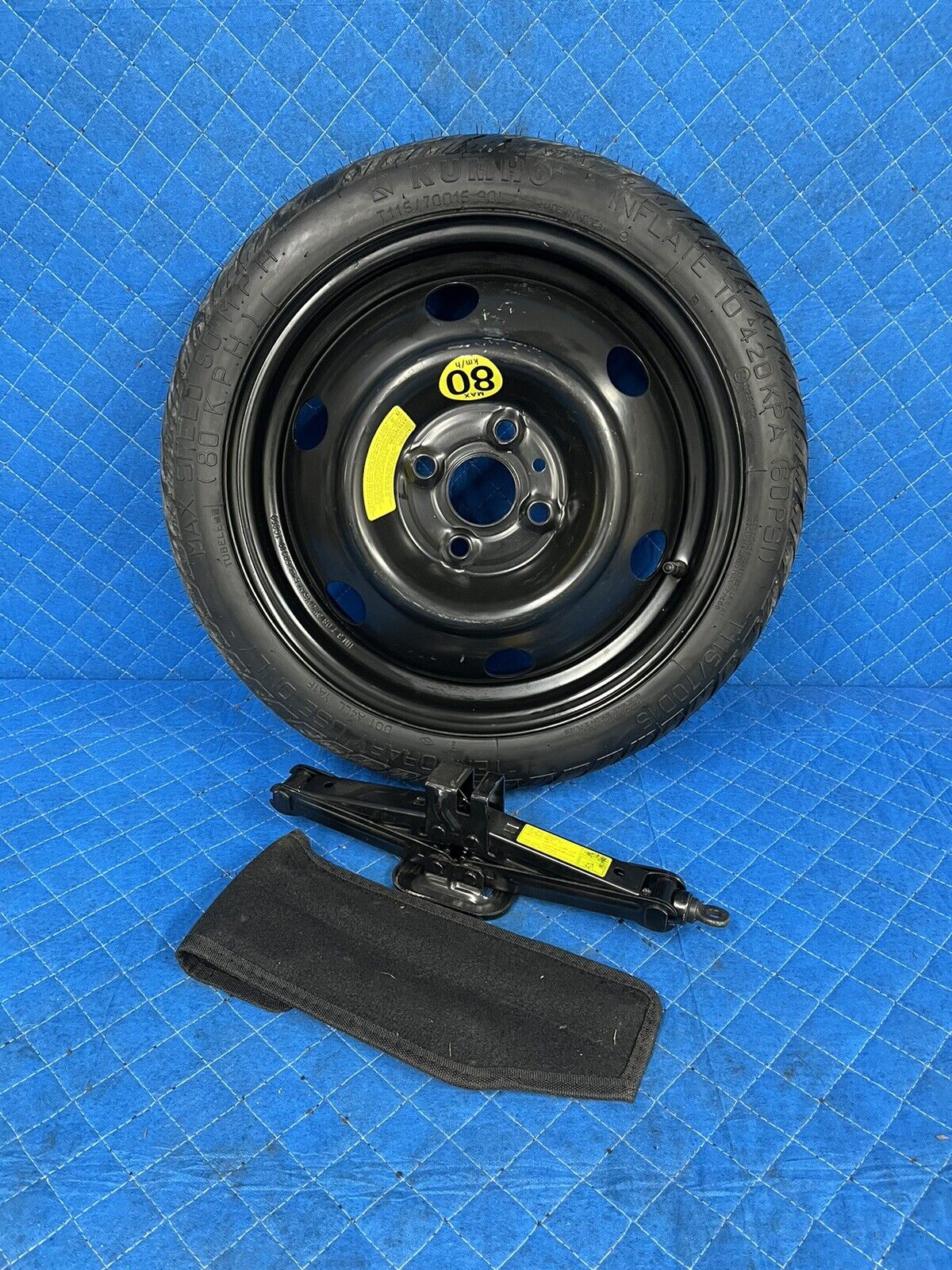 06-11 Hyundai Accent Spare Tire Jack Emergency Compact Wheel Rim T115/70D15 OEM