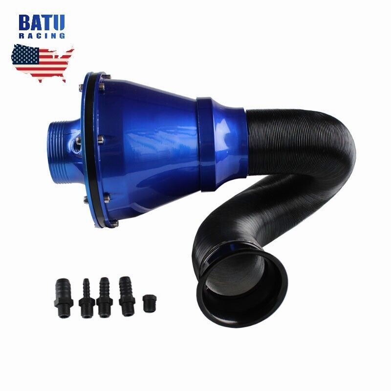 Blue Universal Apollo Cold Air Intake Induction Kit With Air Box & Filter