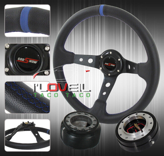 89-05 Eclipse Spyder Gsx Steering Wheel + Thin Quick Release + Hub + Horn Button