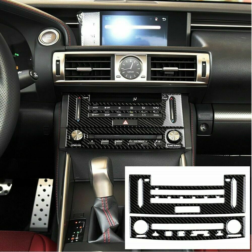 Carbon Fiber Air Condition CD Panel Cover Trim For LEXUS IS250 IS350 2014-2018