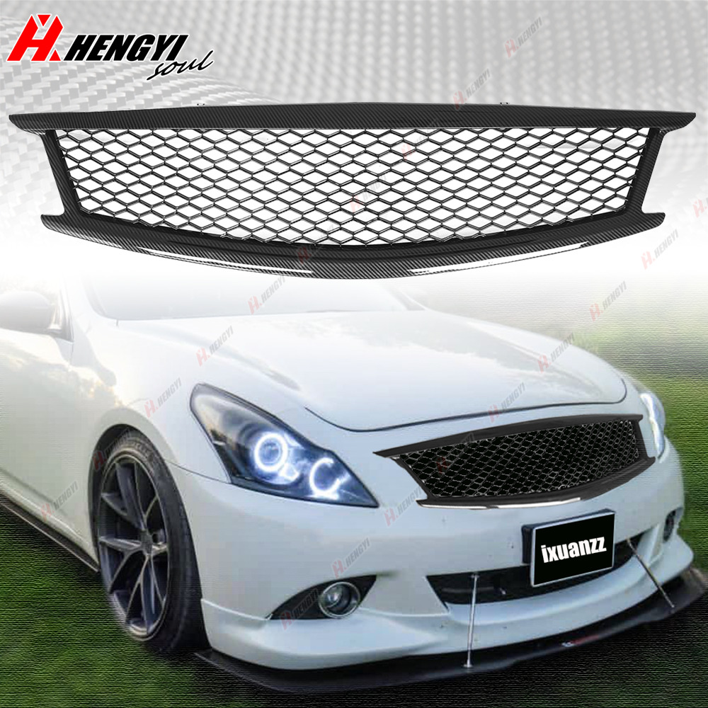 For Infiniti G37 Skyline Sedan 2010-2014 Carbon Style Front Bumper Grill Grille
