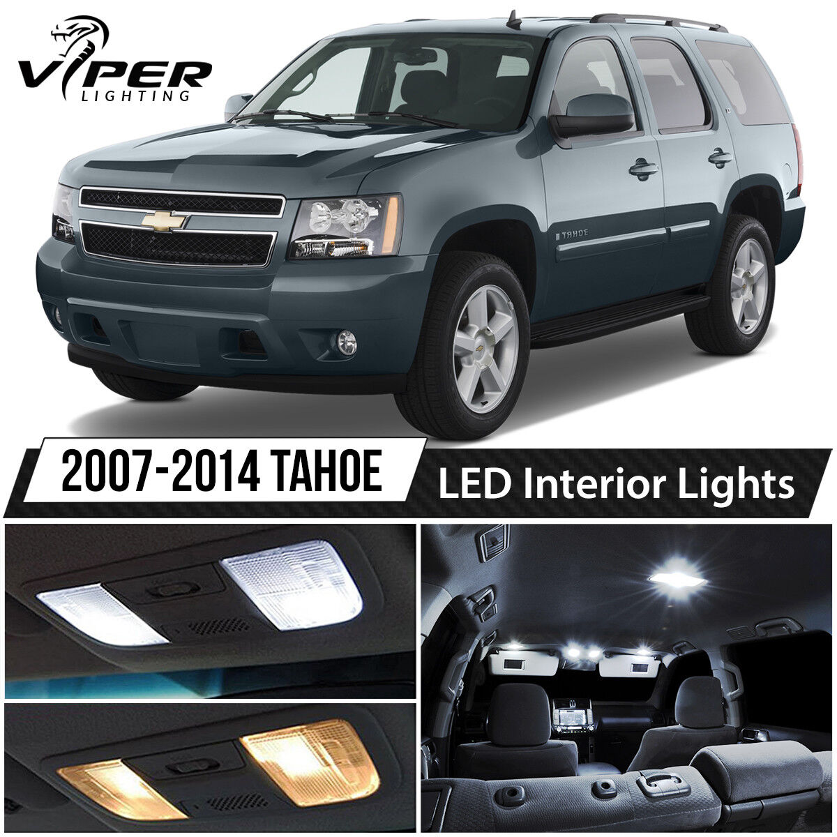 2007-2014 Chevy Tahoe White LED Interior Lights Package Kit