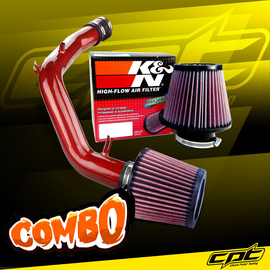 For 01-06 VW Golf GTI 1.8T 1.8L 4cyl Red Cold Air Intake + K&N Air Filter