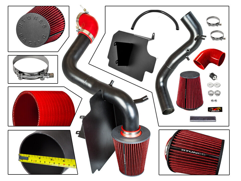 Rtunes Racing Heat Shield Cold Air Intake Kit+Filter For 98-03 S10/Sonoma 2.2L