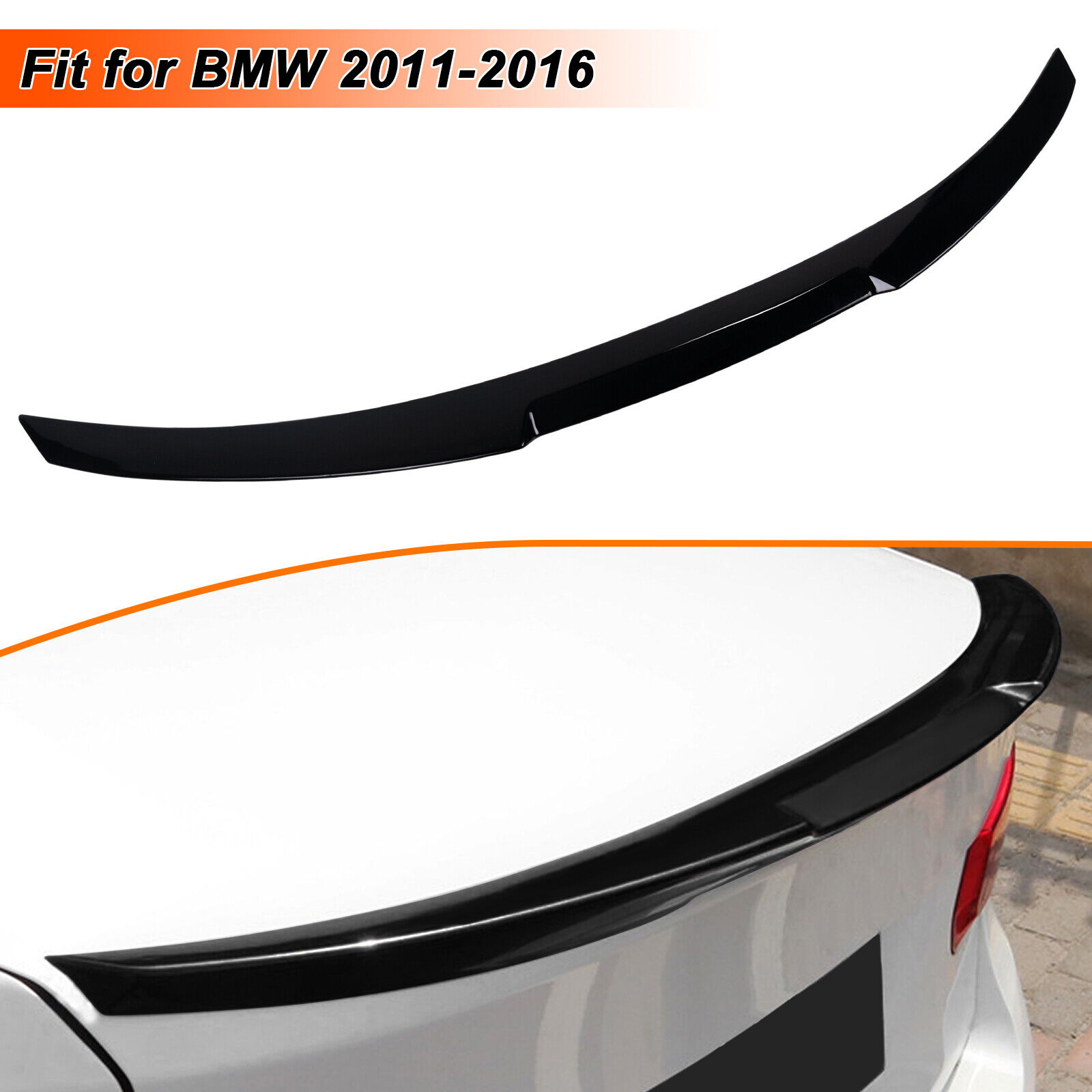 Rear Trunk Spoiler Wing Fit for BMW F10 520i 528i 535i 2011-2016 Glossy Black