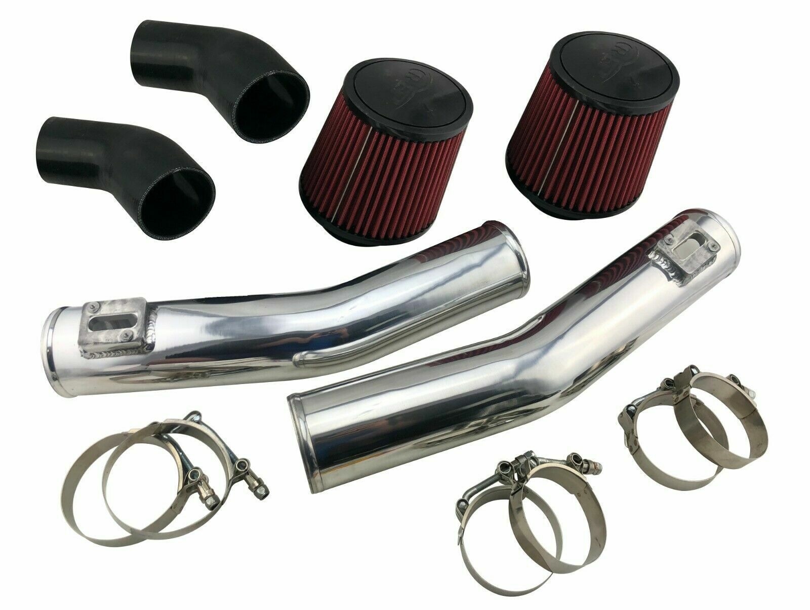 Fits GT-R Nissan Skyline GTR R35 08-19 77mm Dual Polished Cold Air Intake System