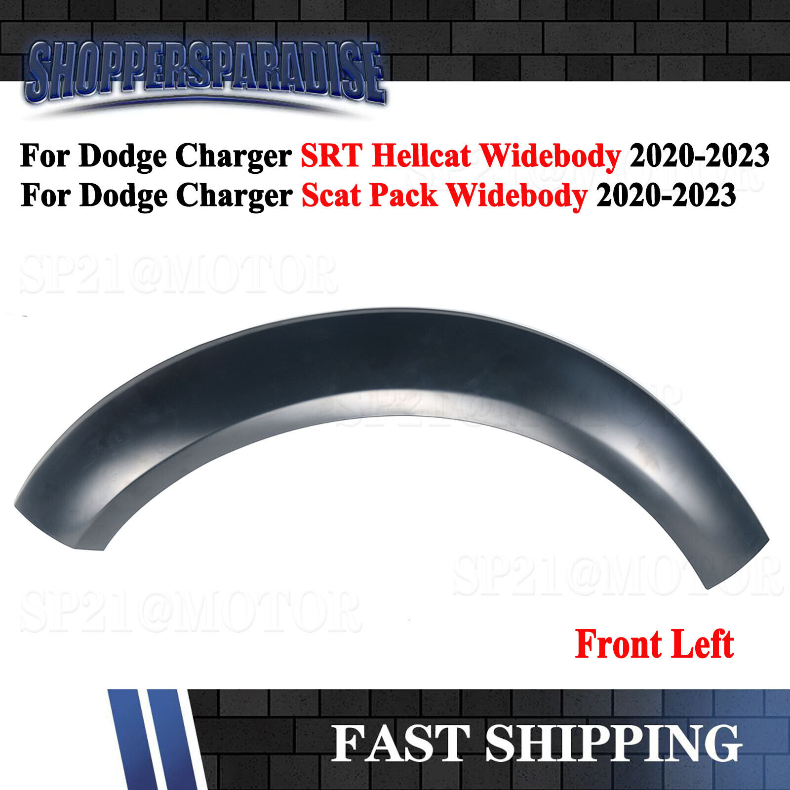For Dodge Charger SRT Hellcat Widebody 20-23 Front Left Fender Flare Replacement