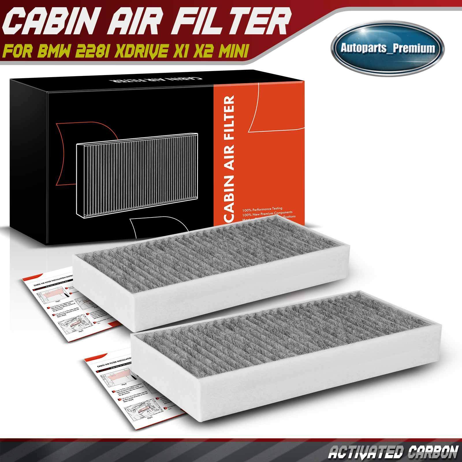 2x Activated Carbon Cabin Air Filter for BMW 228i xDrive Gran Coupe i3s X1 Mini