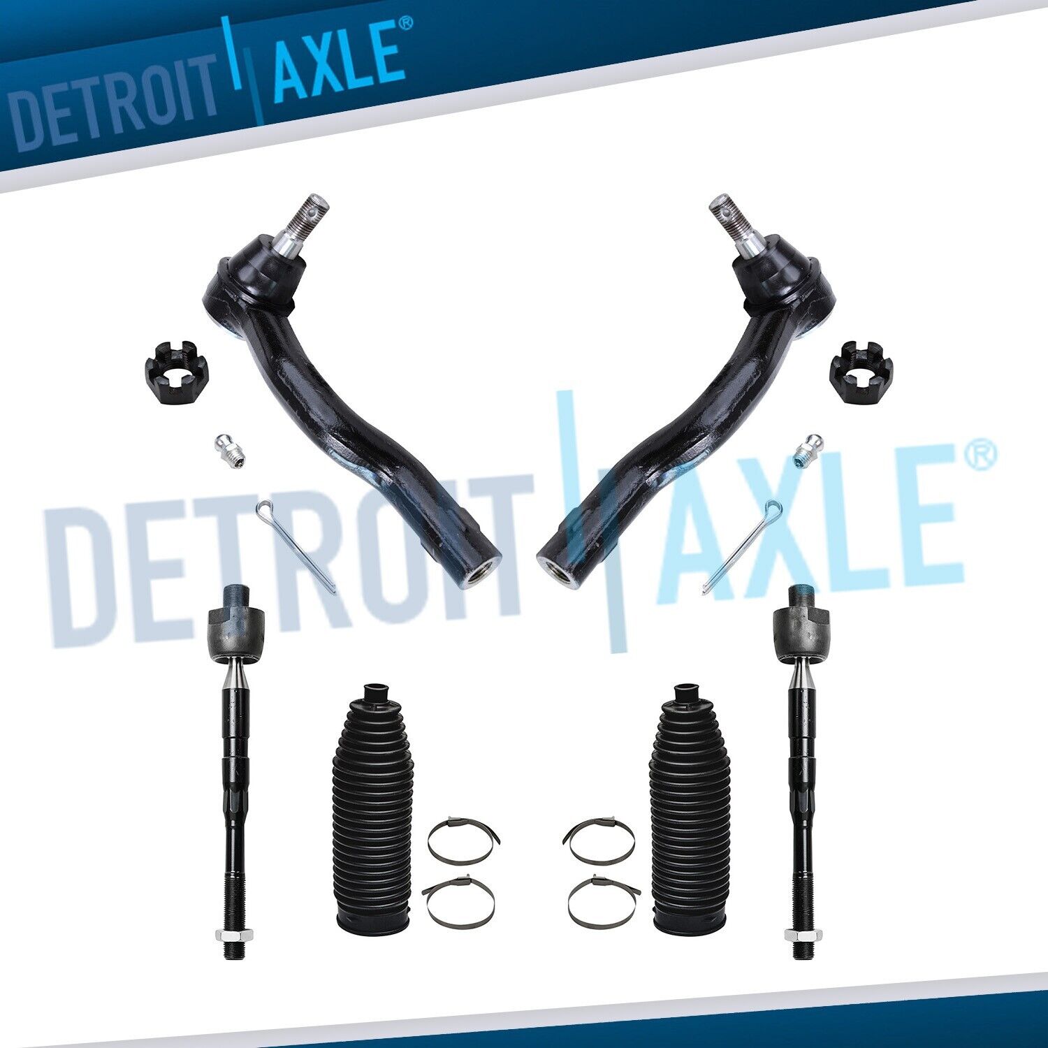 Front Inner Outer Tie Rods for Infiniti QX56 QX80 Nissan Titan Pathfinder Armada
