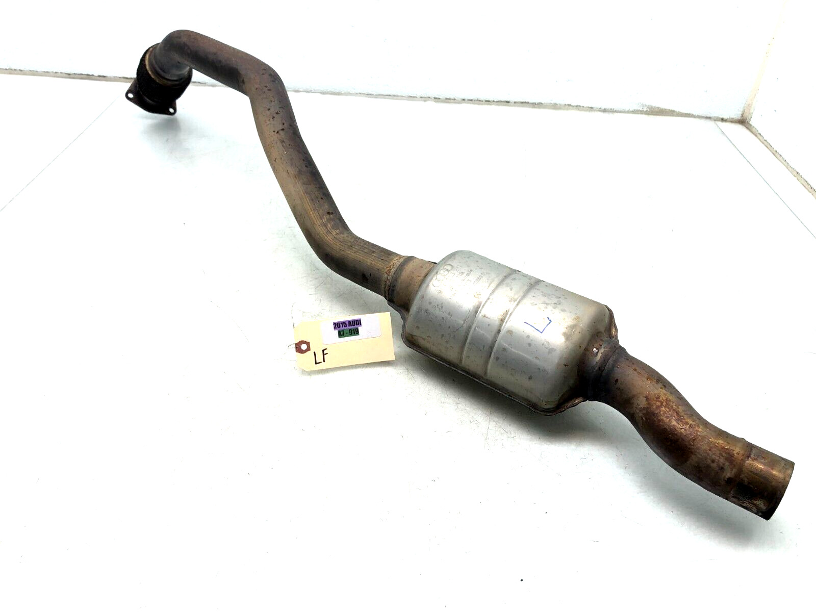 2012-2015 AUDI A7 4G8 3.0L LEFT DRIVER FRONT EXHAUST DOWN PIPE  OEM