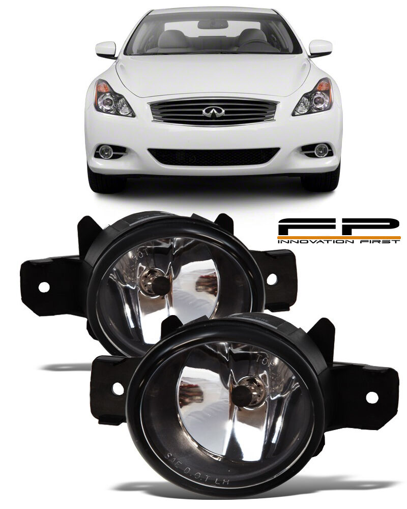 For 2011 Infiniti G37 Coupe Front Replacement Fog Lights Housing Clear Lens Pair