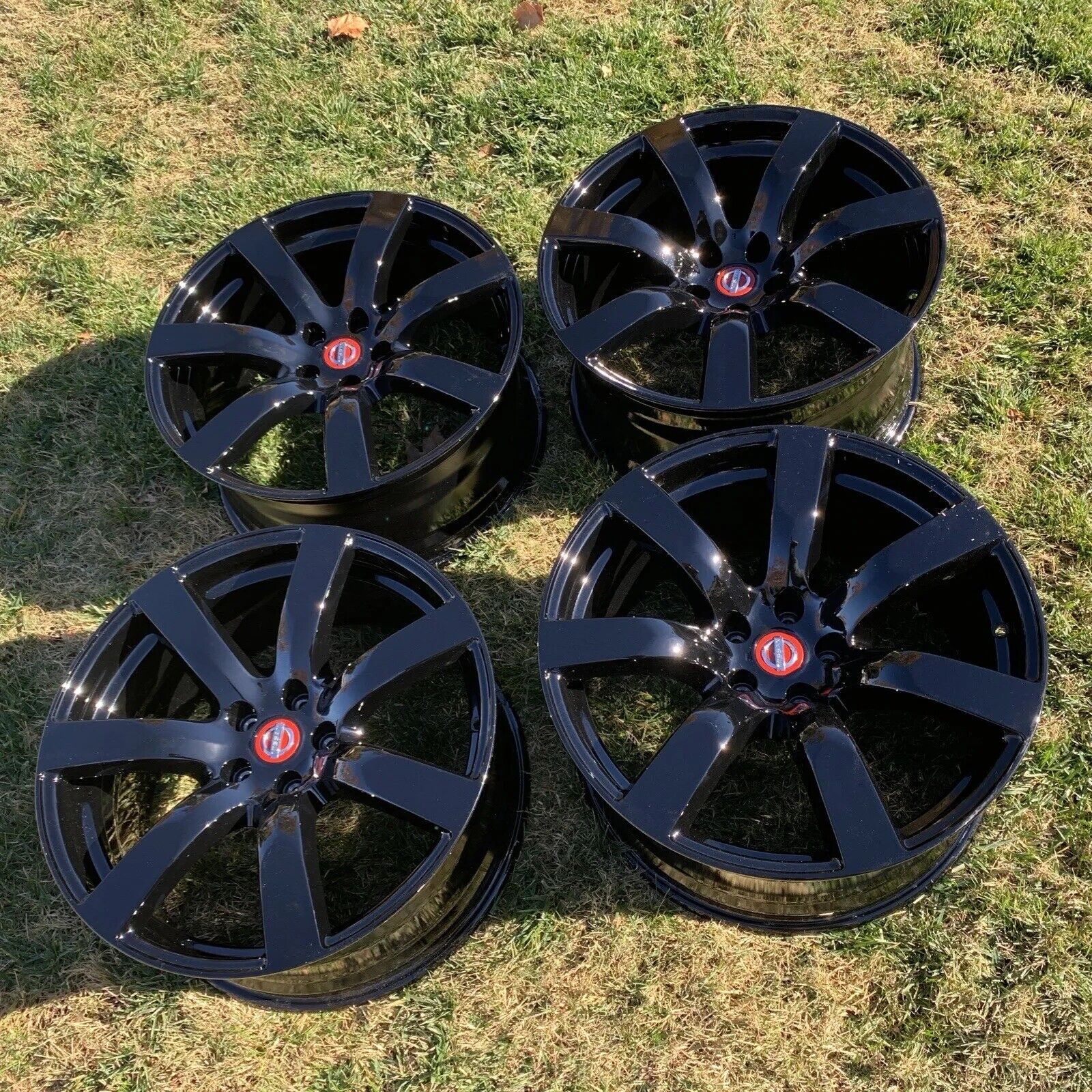 Nissan Skyline  GT-R R35 OEM Wheels Powder coated Gloss Black Staggered Set Of 4