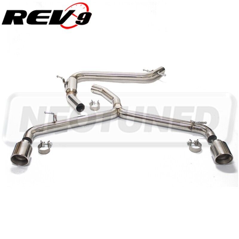 For VW Golf GTI 2009-14 2.0T TFSI Rev9 Stainless Straight Pipe Cat-Back Exhaust