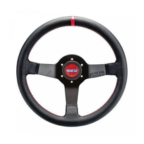 Sparco 015R330CHAMPION Steering Wheel R330 Champion Black Leather / Red Stiching