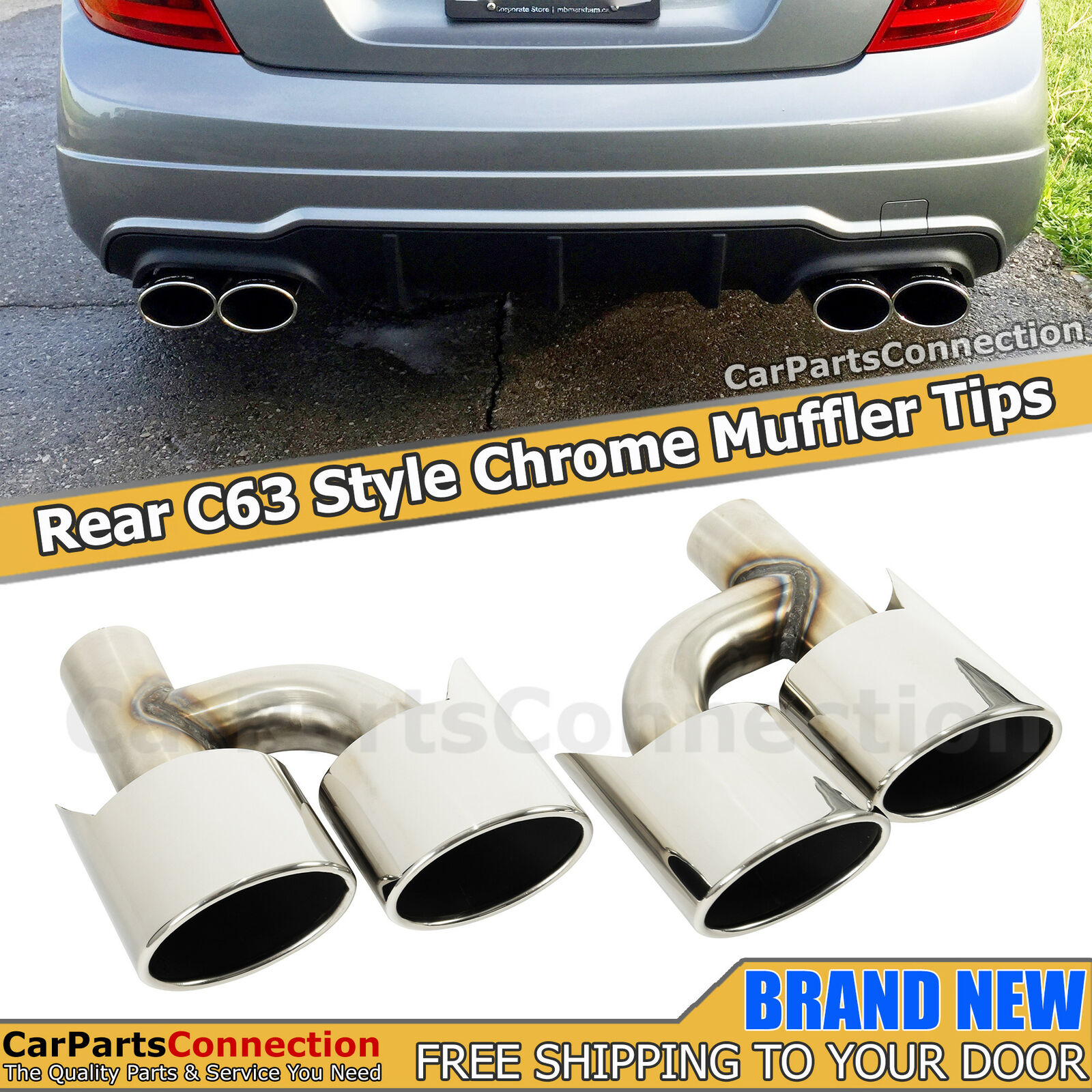 For Mercedes-Benz C-Classs W204 C300 C350 C63 AMG Style Exhaust Muffler Pipe Tip