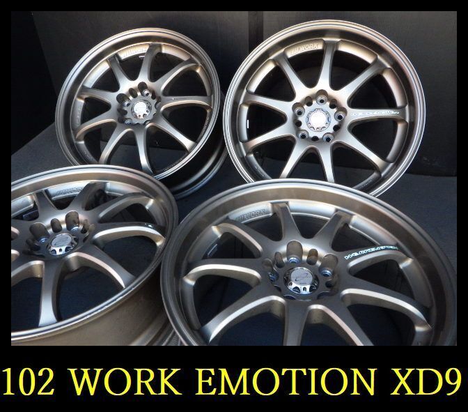 JDM 102o KZ55WORK EMOTION XD9 Wheels 18x8J/9J 5 holes PCD114.3 +45/+43 No Tires