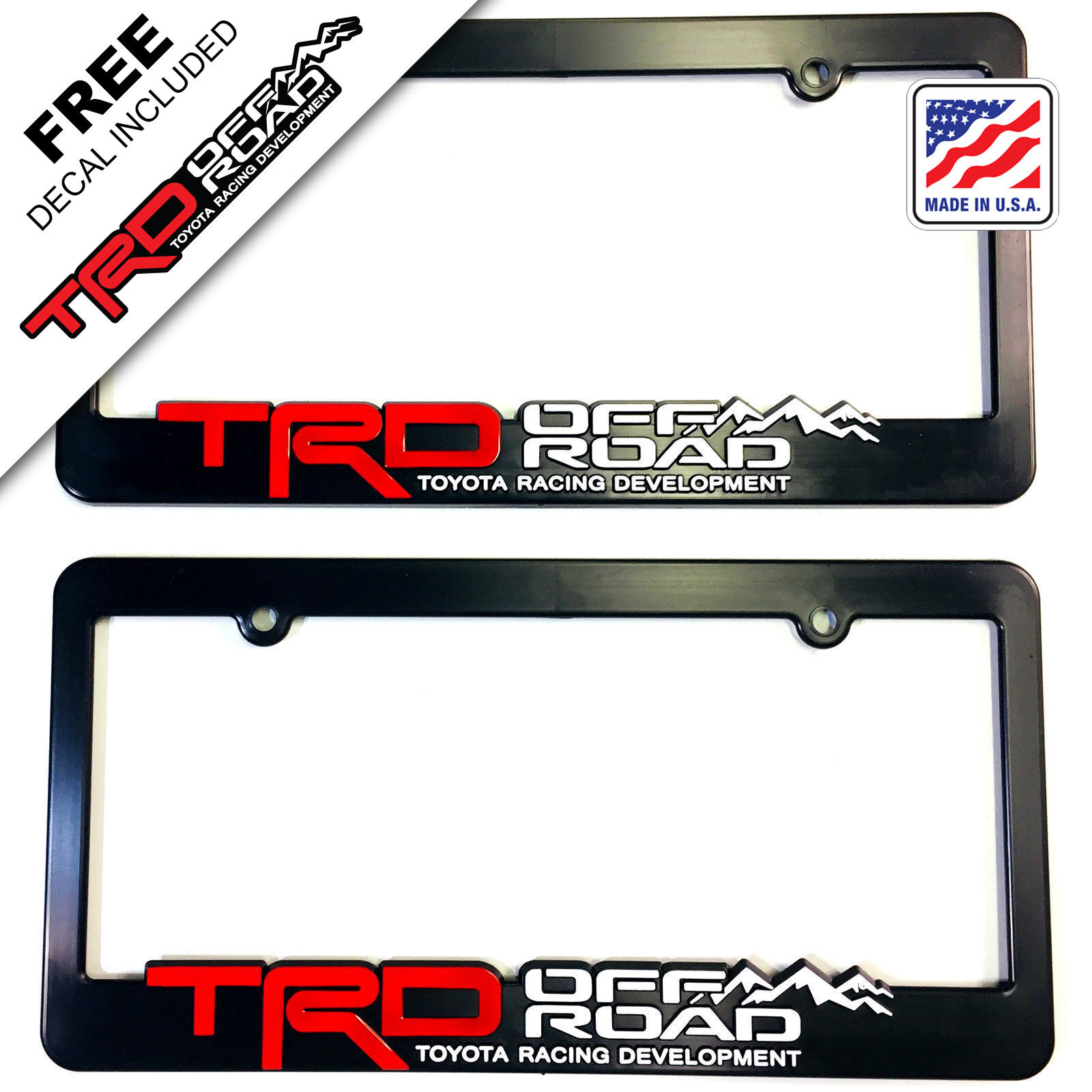 TRD-License-Plate-Frame-Toyota-TRD-Offroad-Tacoma-FJ-Cruiser-4x4-off-road-Rally