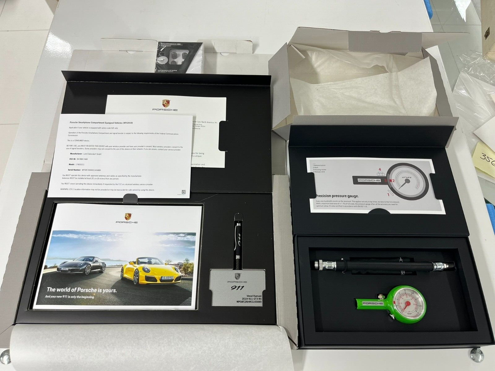 Porsche 911 GT3 RS Tire Air Gauge New Owner Gift Official Original W