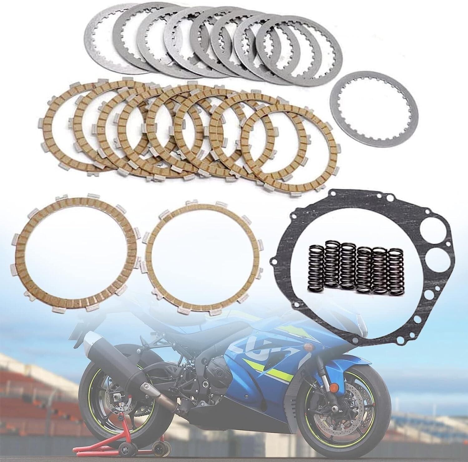 Clutch Kit Heavy Duty Springs and Cover Gasket Fit For Suzuki GSXR1000 2007-2008