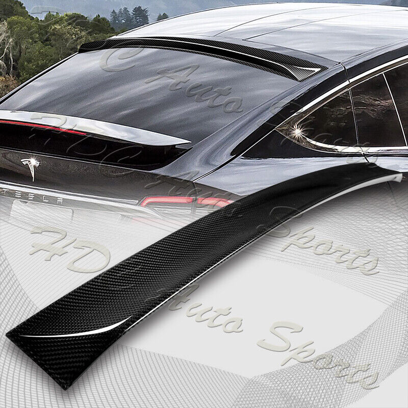 For 2016-2023 Tesla Model X SUV Carbon Fiber Rear Roof Window Visor Spoiler Wing