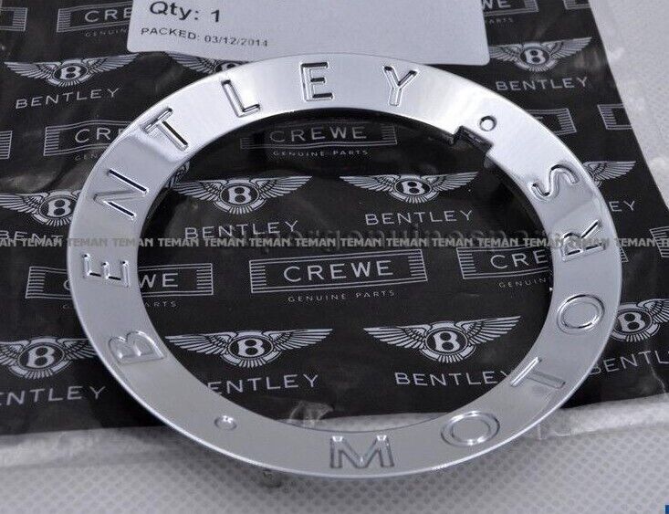 BENTLEY Continental Flying Spur GT GTC Wheel CENTER CAP Chrome Ring GENUINE NEW