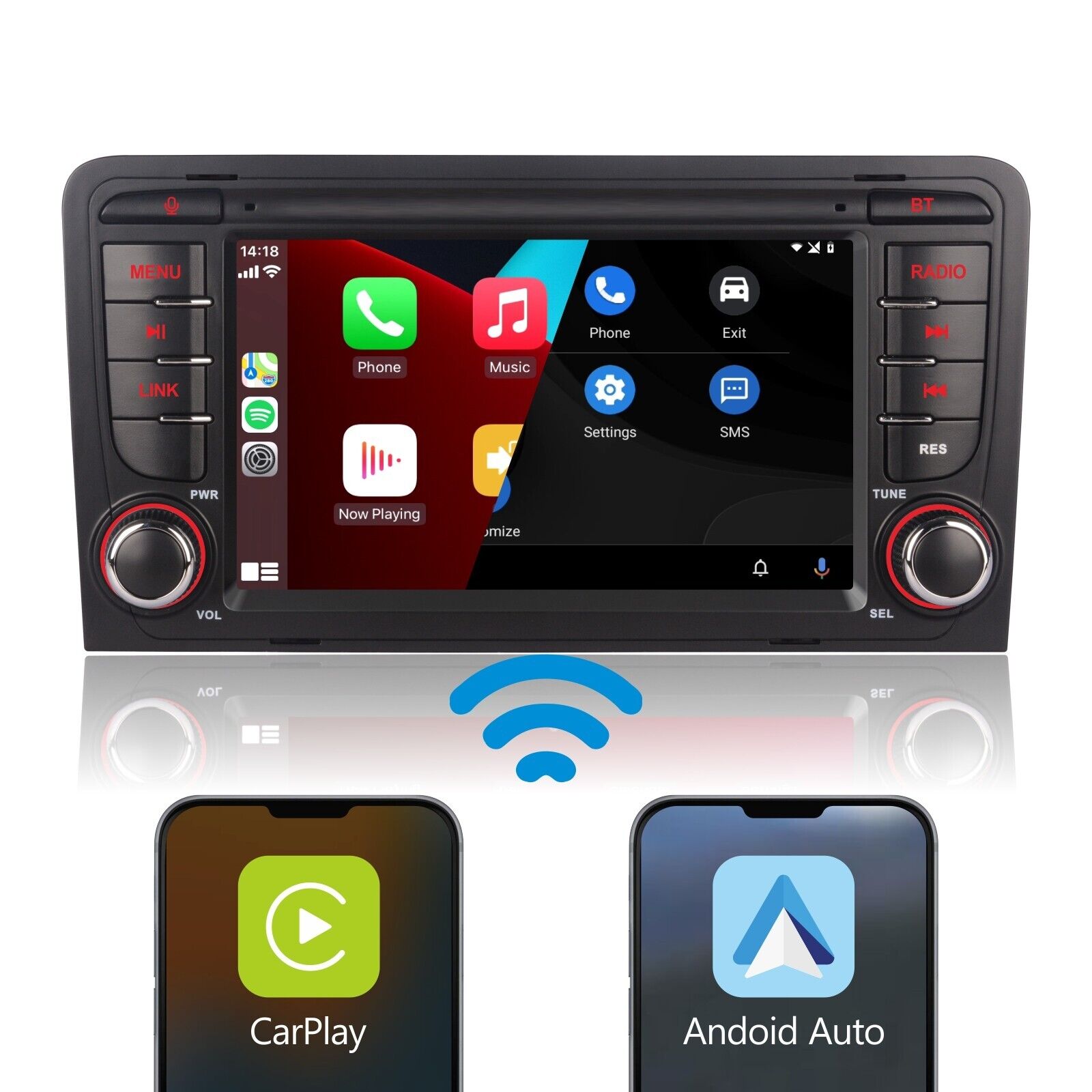 Car Stereo for Audi A3 S3 RS3 2003-2012 CarPlay Android Auto High power BT IPS