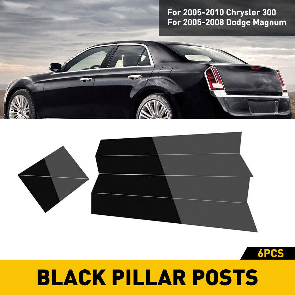 Black Pillar Post For 2005-2010 Chrysler 300 Door Trim Cover Kit Car Accessories